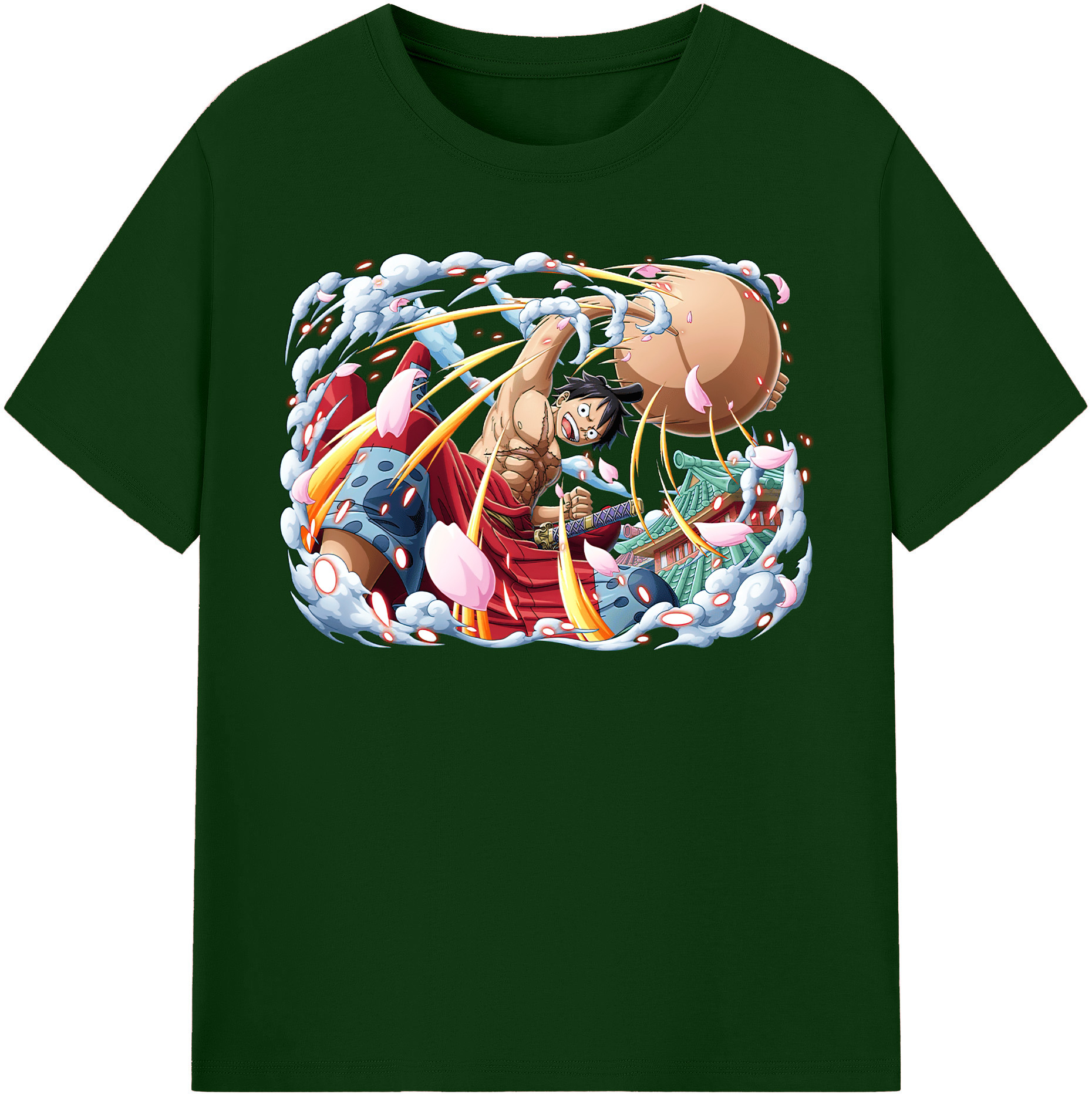ワンピース モンキー・D・ルフィ ONE PIECE Monkey D. Luffy 綿100％半袖Tシャツ（フロントプリント）